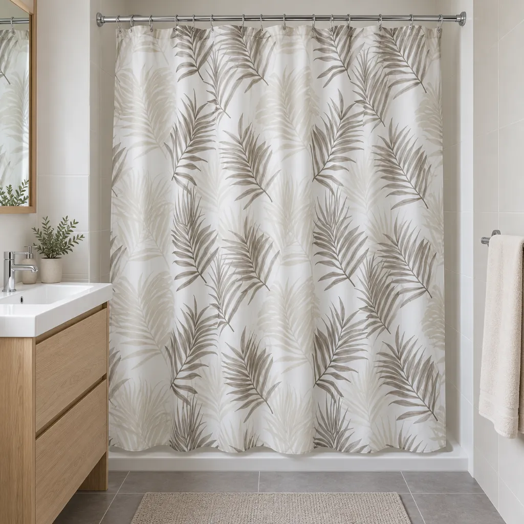 Palm Leaf Pattern Shower Curtain