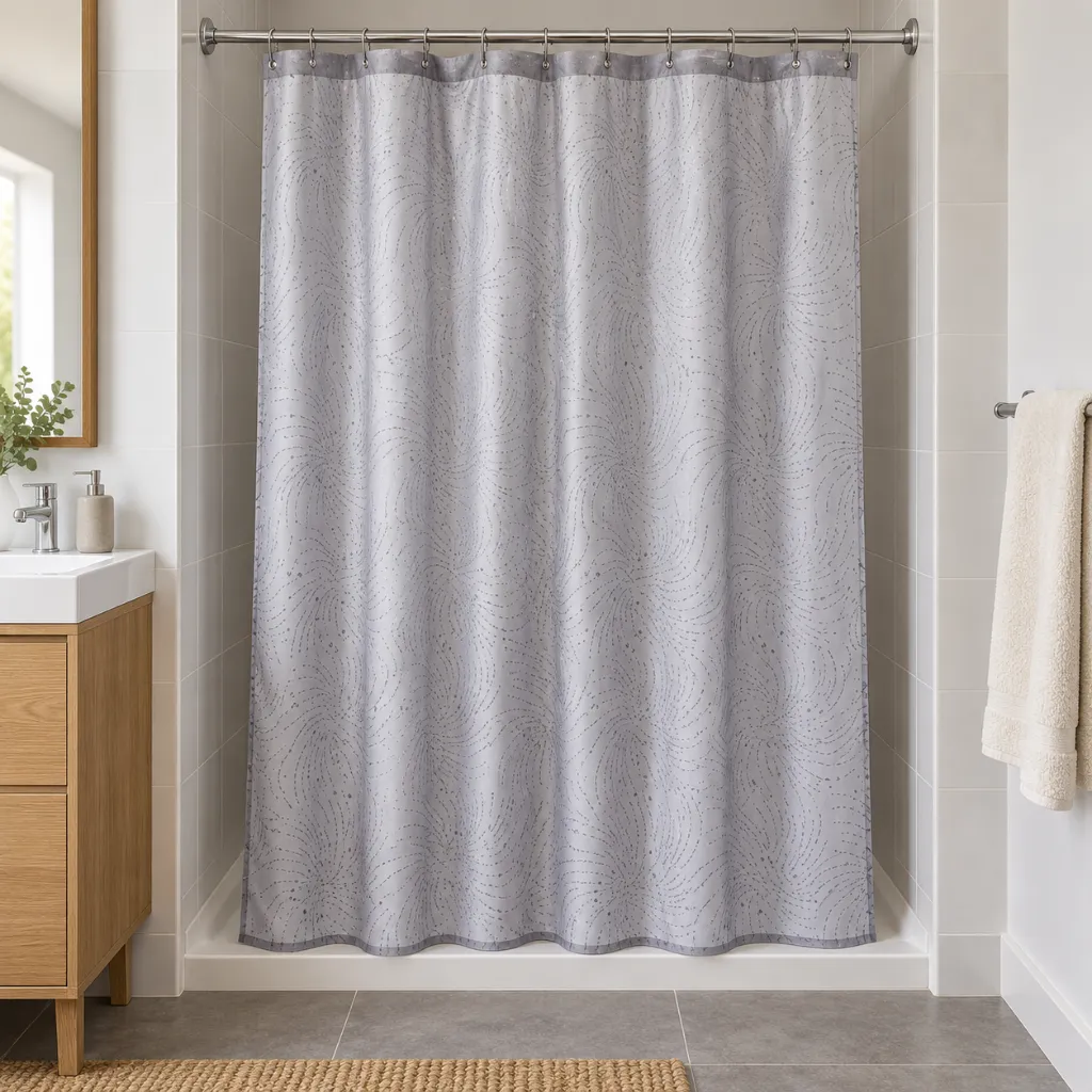 Grey Swirl Shower Curtain