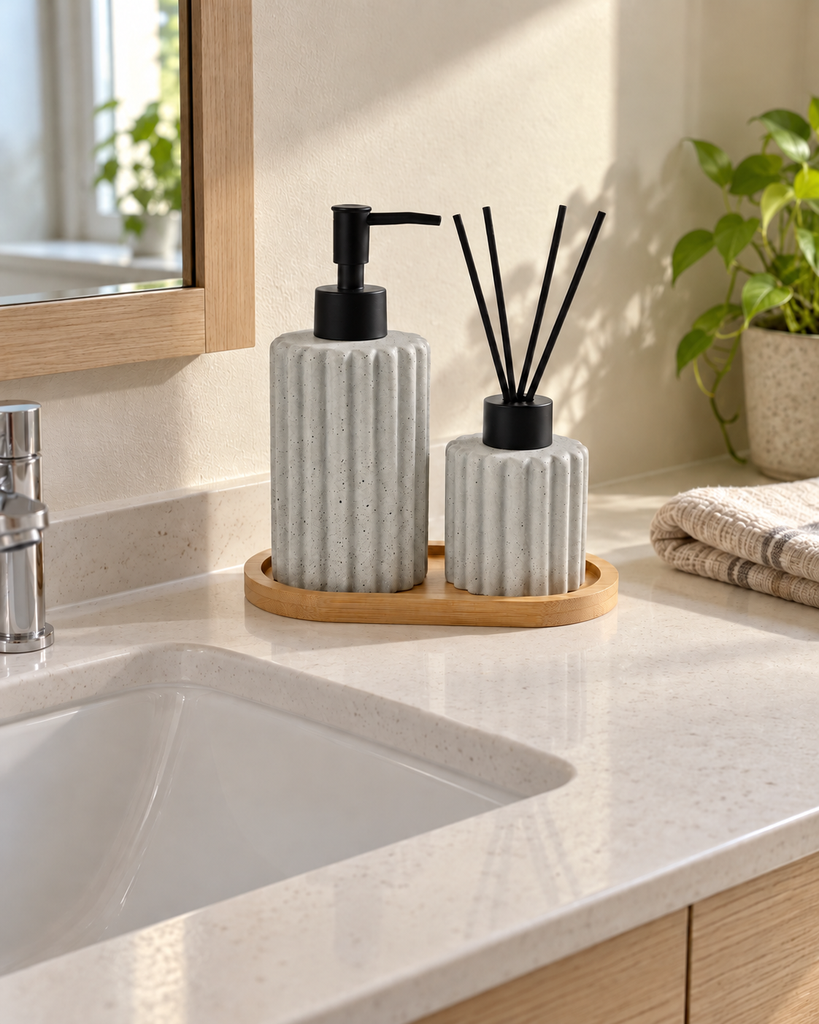 Gray Ceramic Soap & Diffuser Set