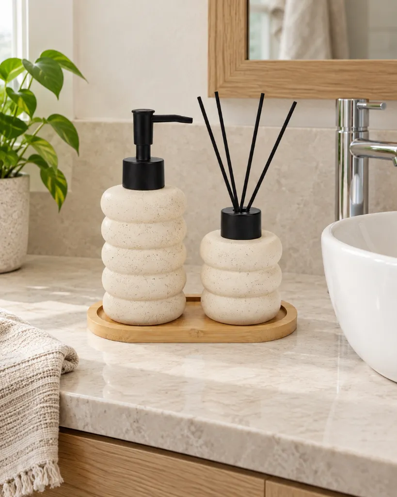 Beige Ceramic Soap & Diffuser Set