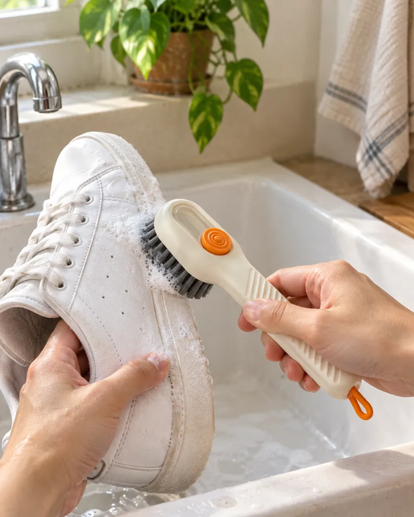 Soap Dispensing Shoe Brush