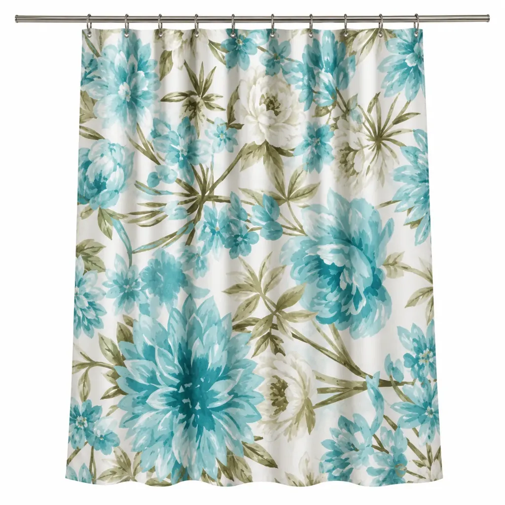 Floral Print Shower Curtain