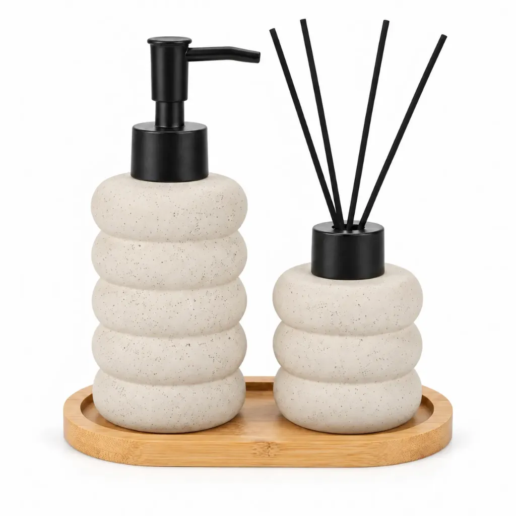 Beige Ceramic Soap & Diffuser Set