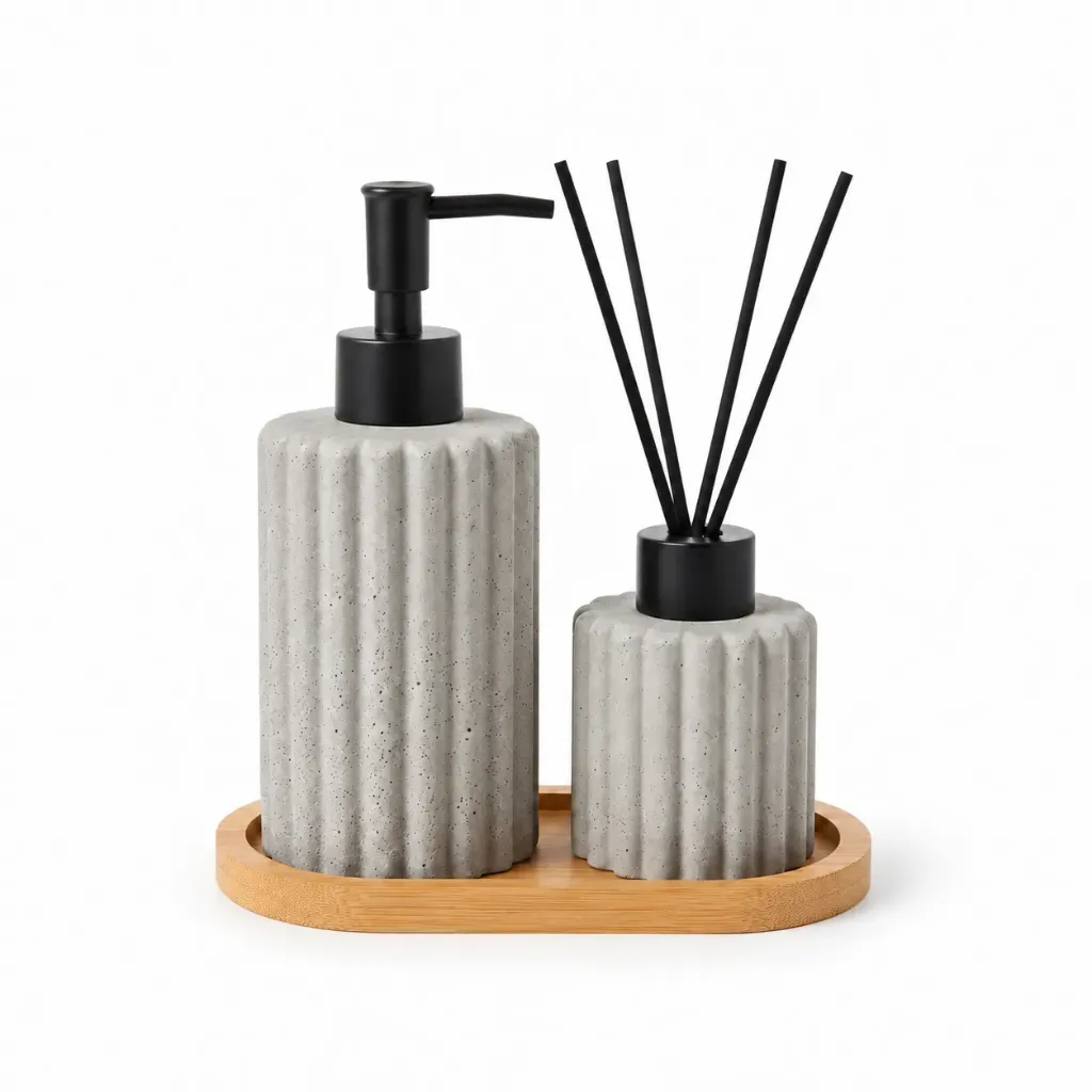 Gray Ceramic Soap & Diffuser Set