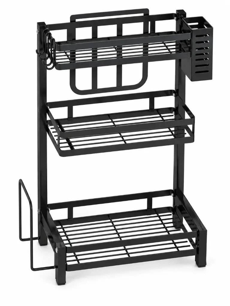 3-Tier Stainless Steel Spice & Kitchen Utensil Organizer Rack